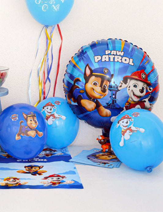 6 plavih lateks balona Pat'patrouille 27cm