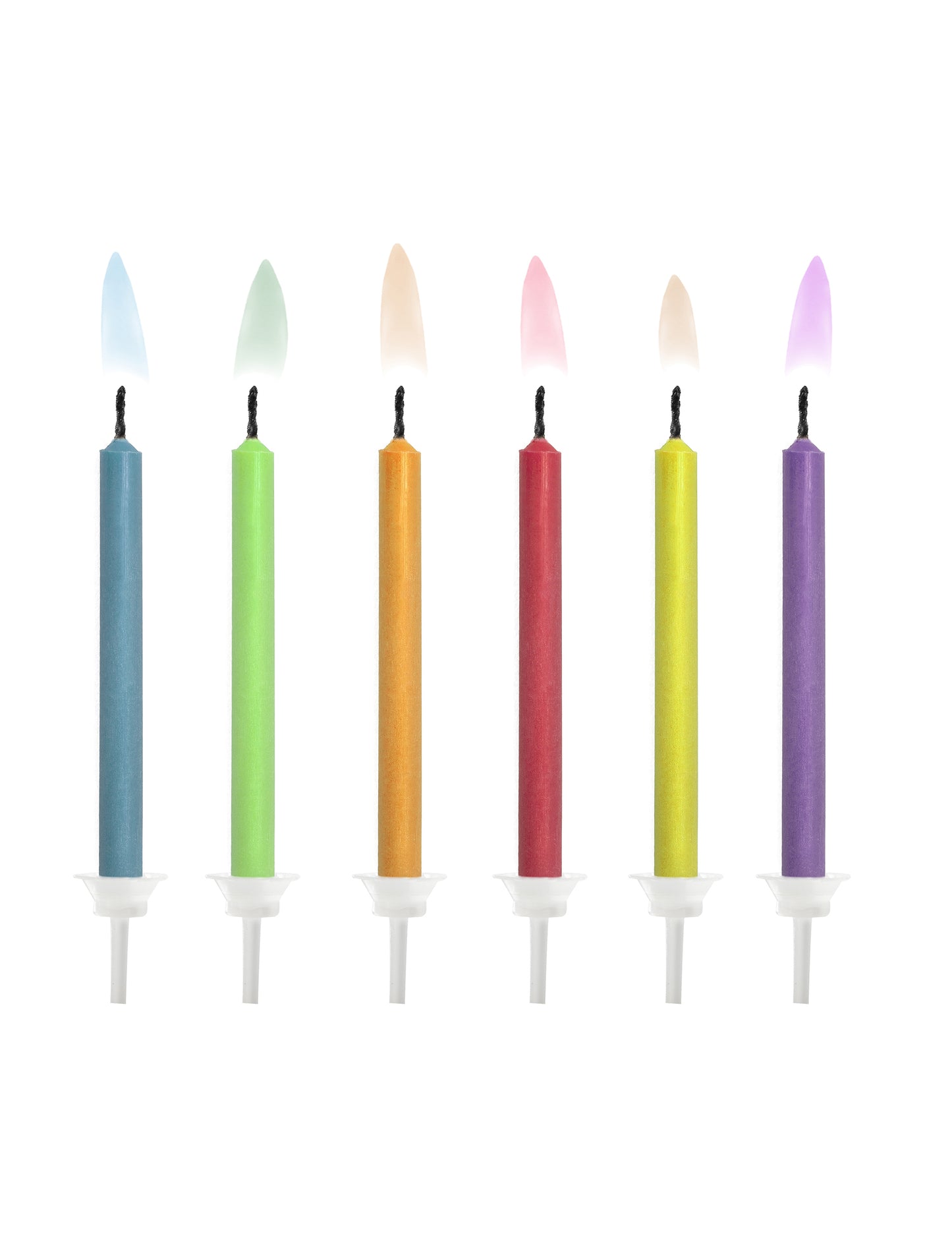 6 rođendanske svijeće obojene 6 cm