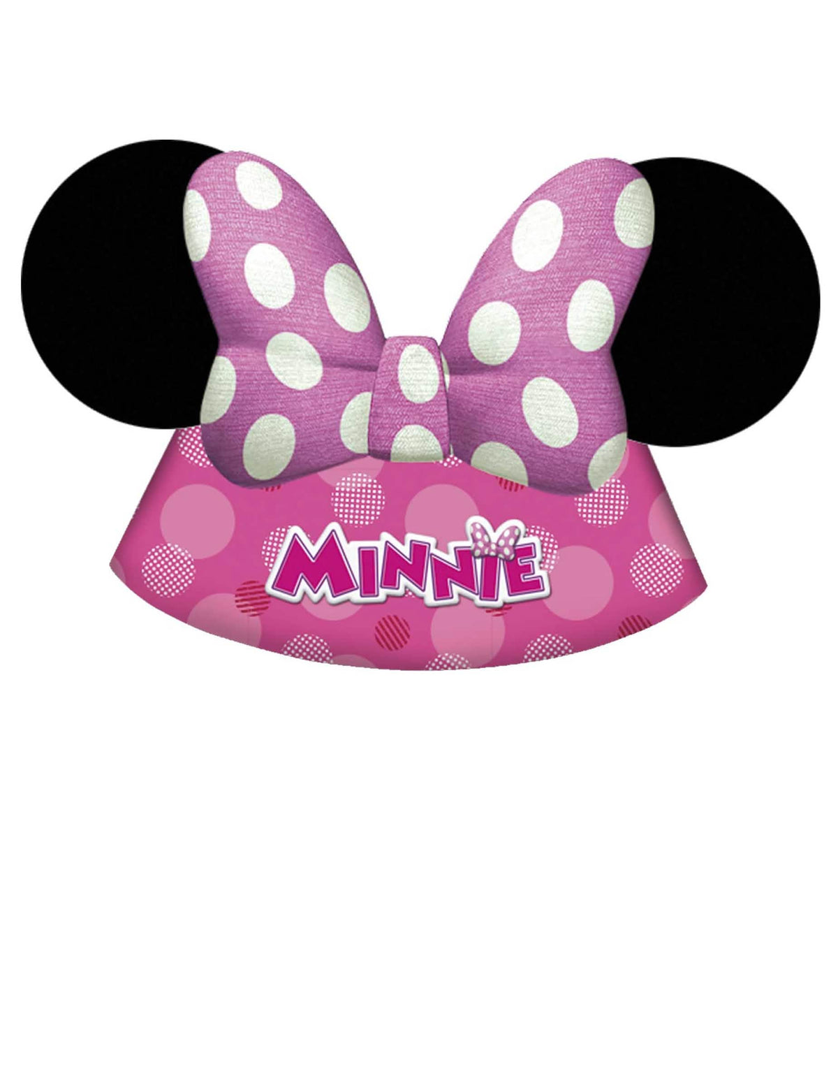 Minnie svečani šeširi Bow-Tique za dijete roza na točkice s ušima i mašnom