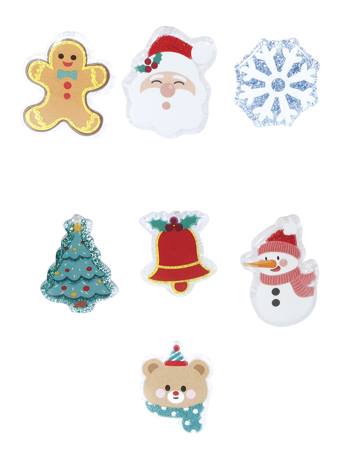 Détail des motifs des elastiques à cheveux de Noël