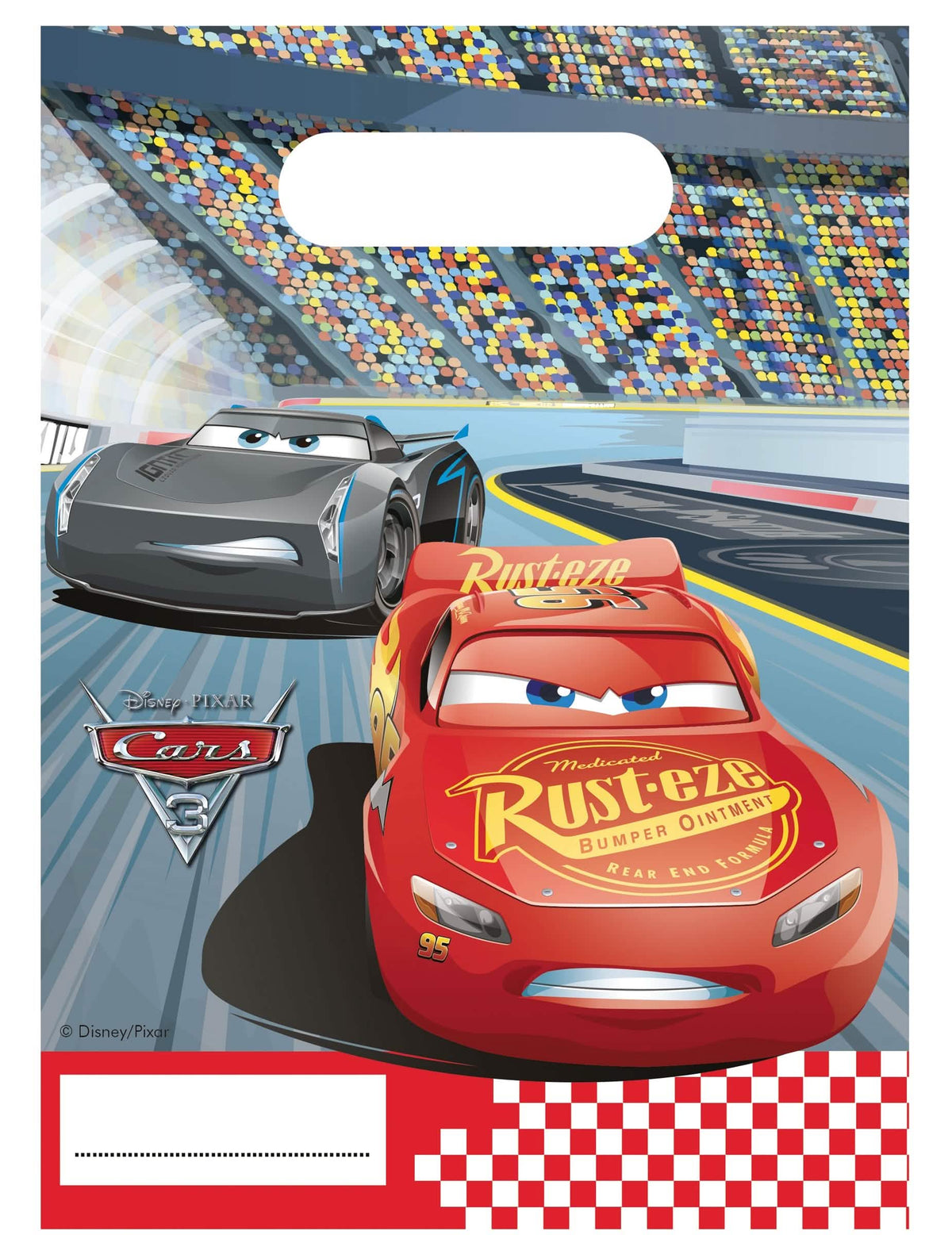 poklon vrećice Cars 3 za dijete crvena s Flash McQueen i Jackson Storm
