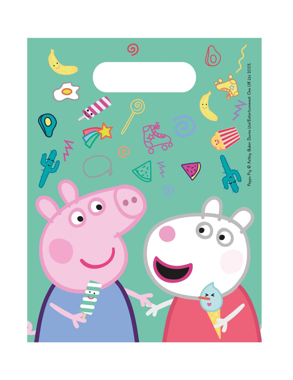 poklon vrećice Peppa Pig za dijete zelena mente s Peppa i Suzy Sheep