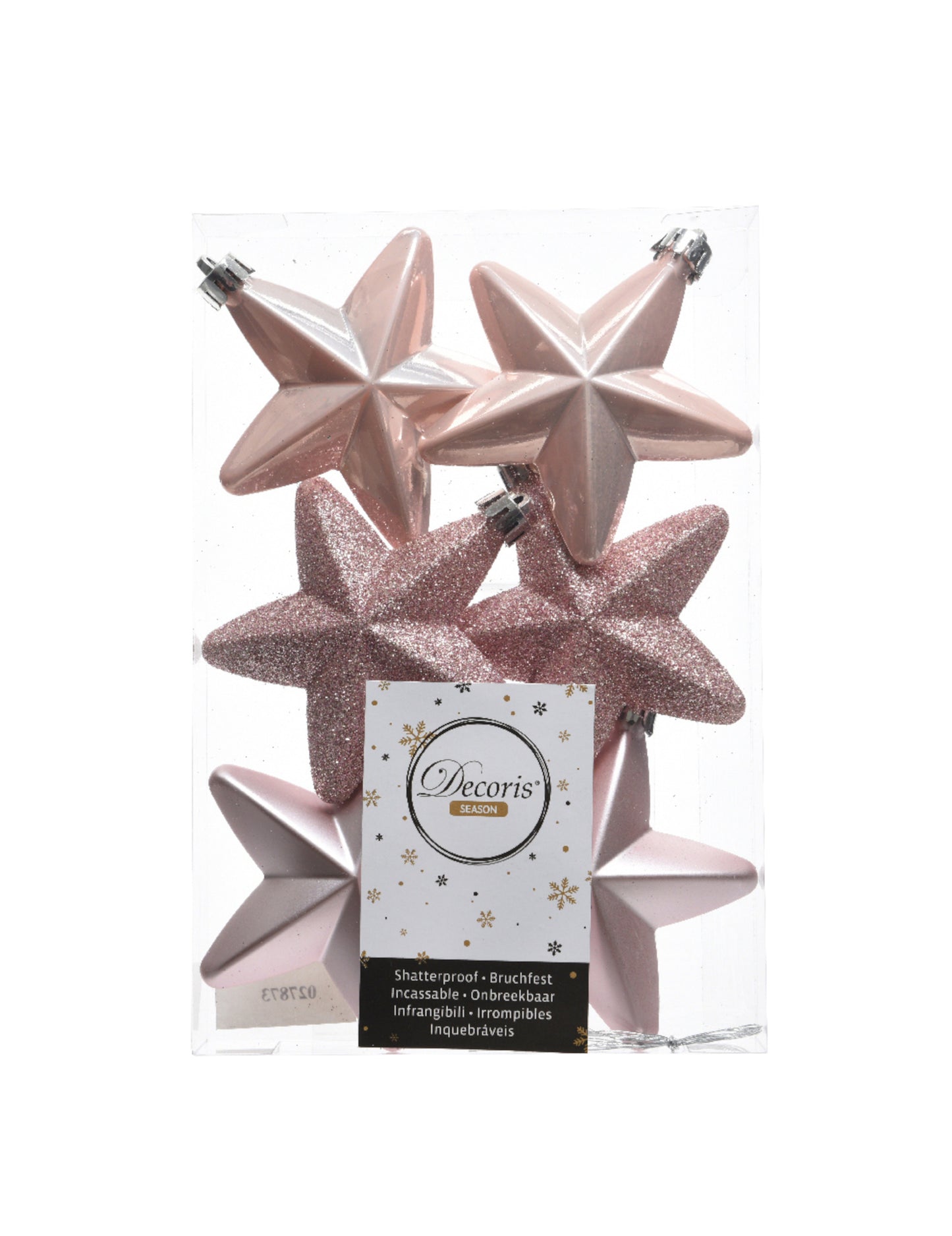 6 ovjesa za ružičaste zvijezde 7,5 cm