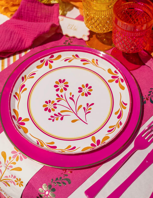 8 kartonskih tanjura Pink Limonade 23 cm