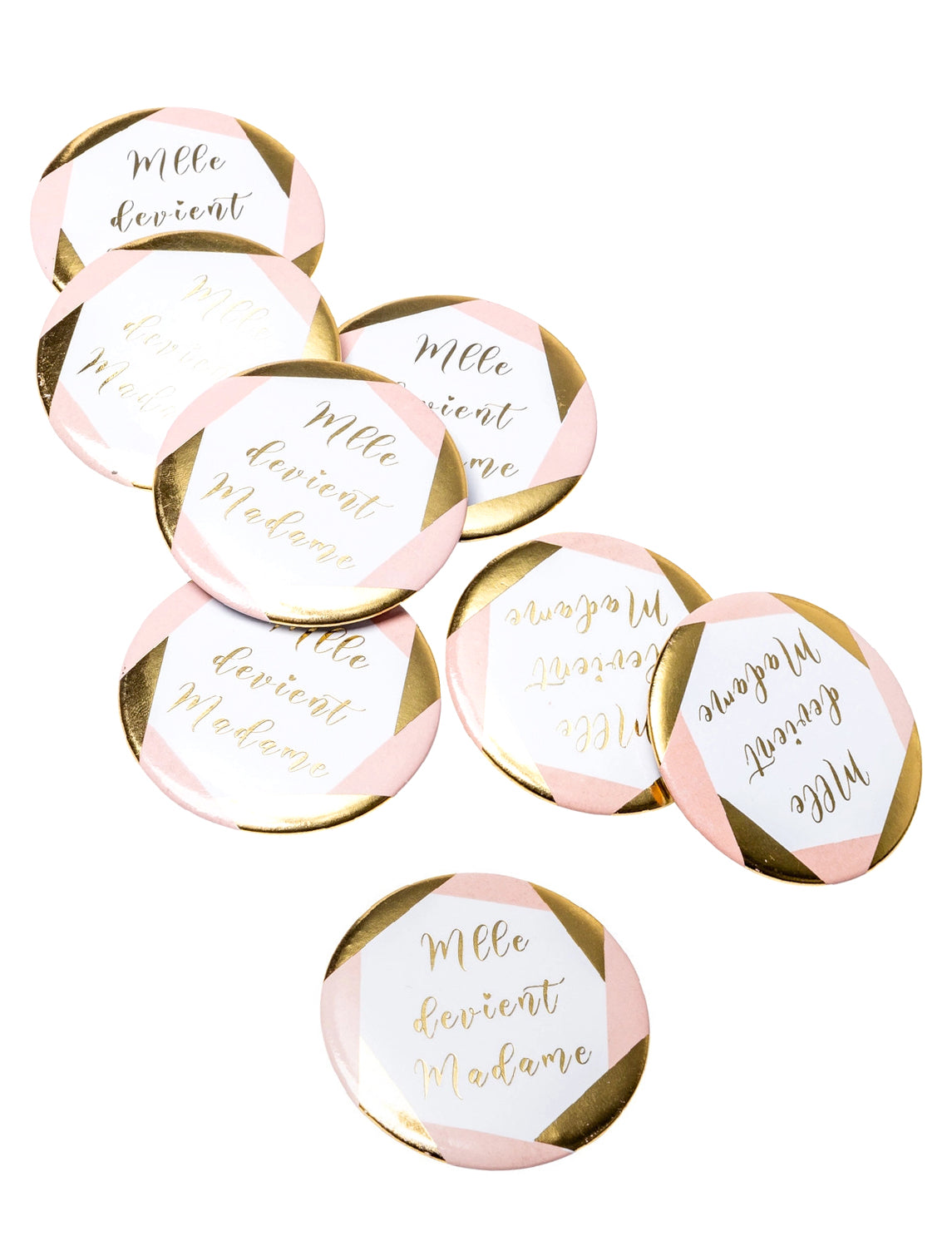 8 znakova Miss postaje madame ružičasto i zlato evjf 5 cm