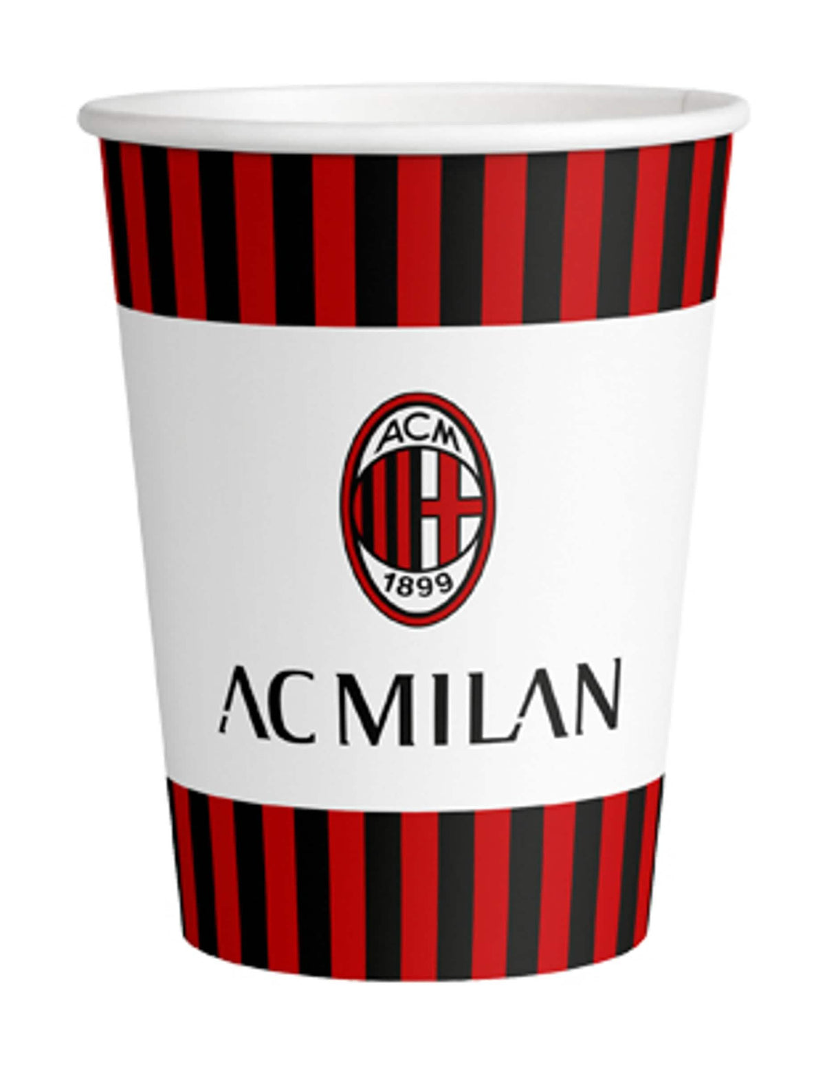 Kartonske čaše ac milan za crvena i crna zabavu s logom