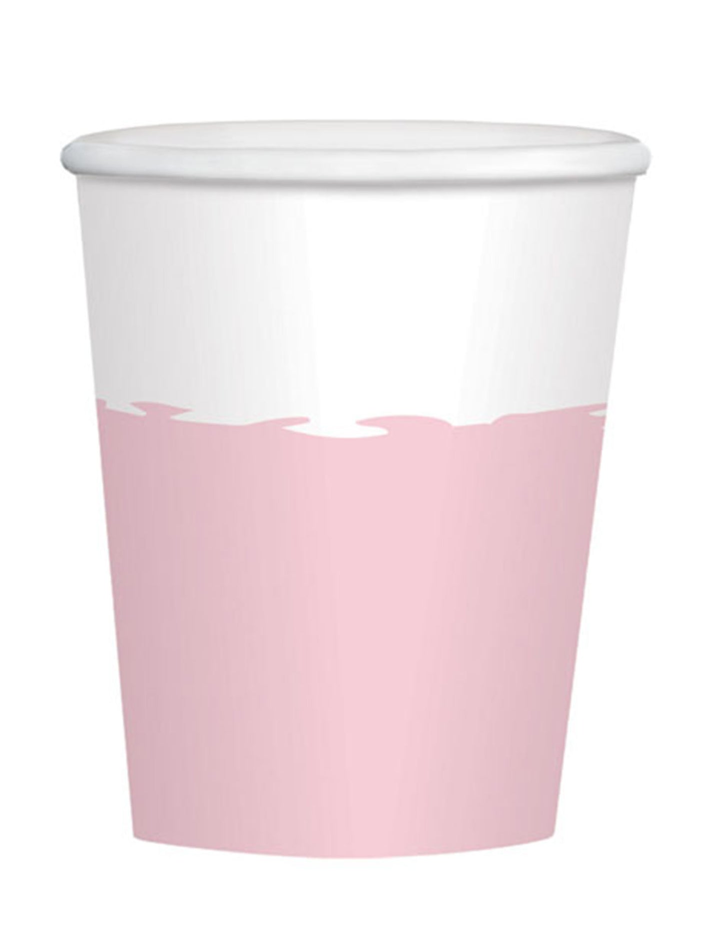 8 ružičastih i bijelih kartonskih čaša od 250 ml za baby shower