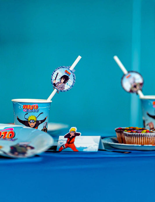 8 papirnatih slamki 19,6 cm i medaljoni 4,8 x 6,3 cm Naruto Shippuden™