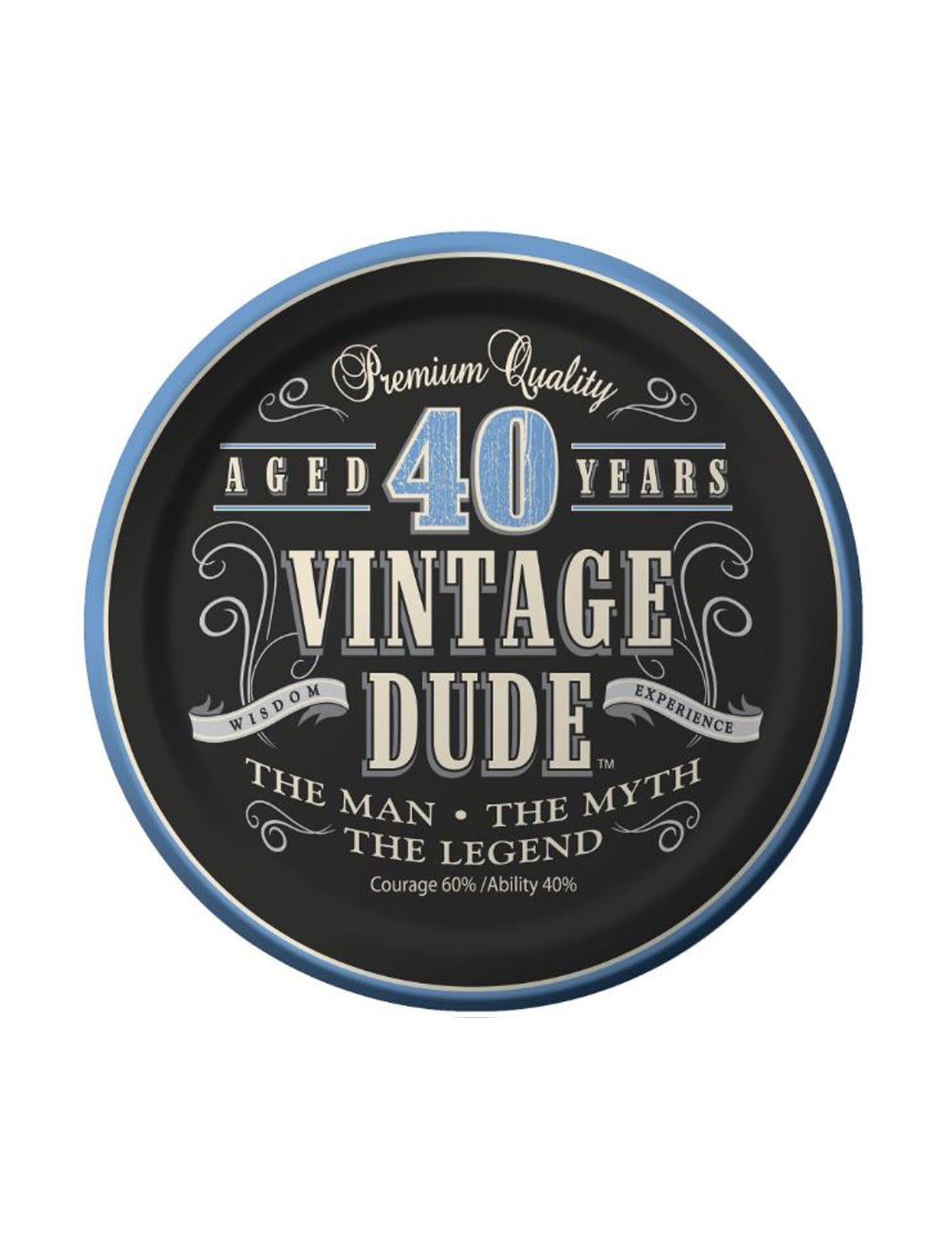 8 malih kartonskih ploča za rođendan 40 godina 18 cm