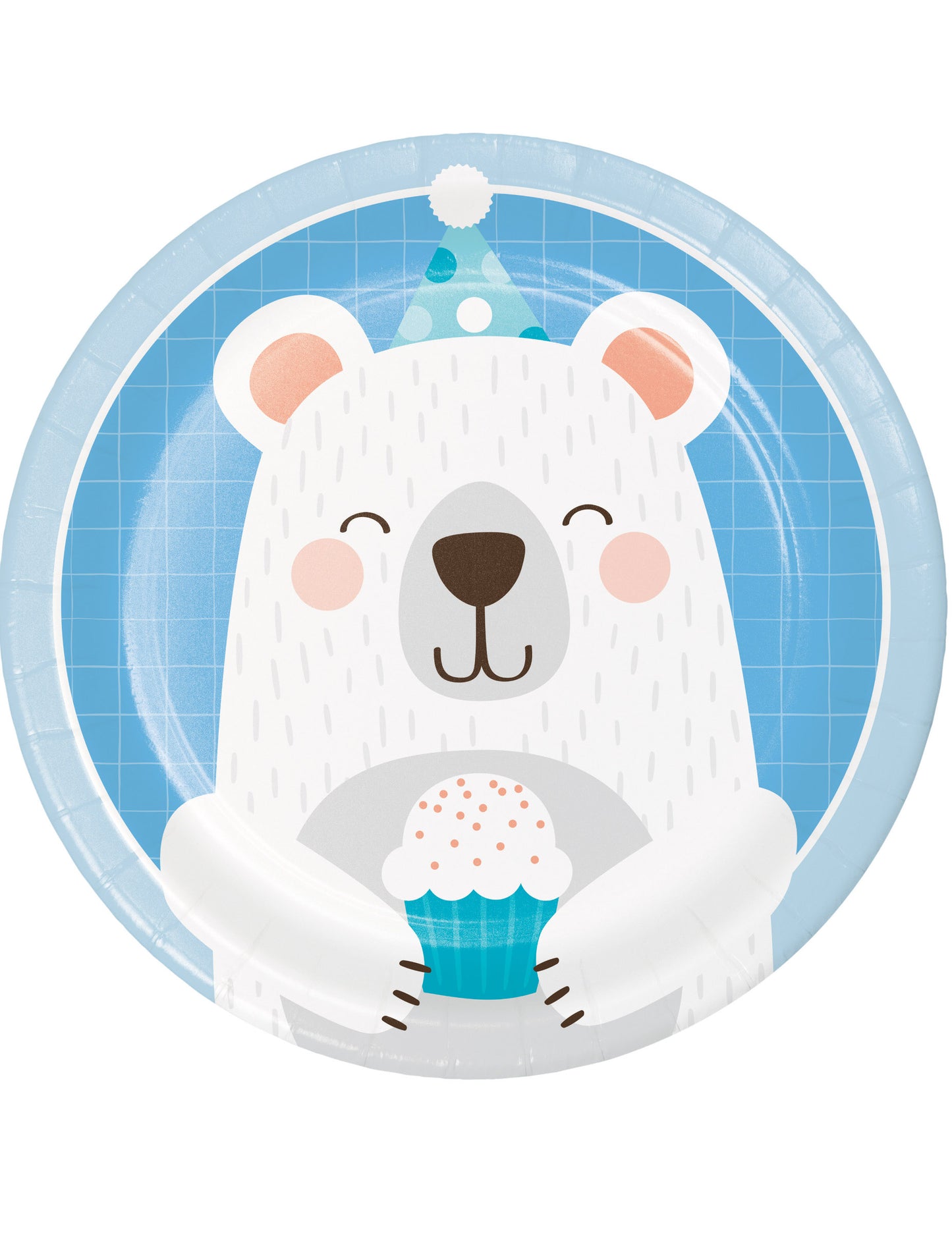 8 malih papirnatih tanjura s bijelim medvjedom 18 cm za rođendansku poslasticu