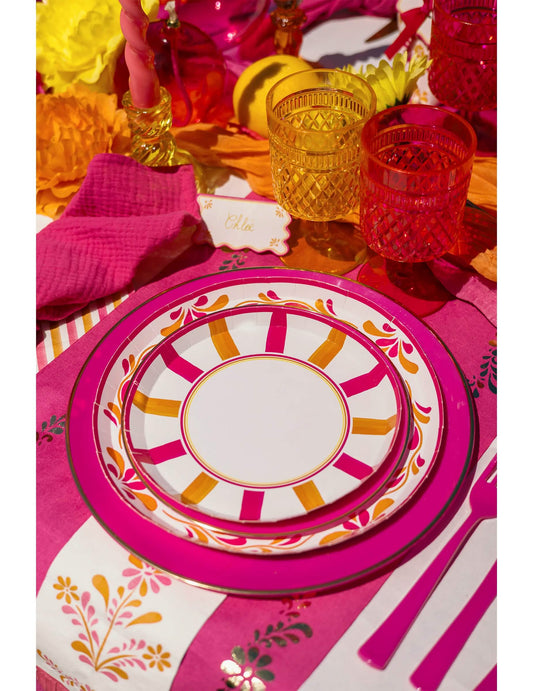 8 malih kartonskih tanjura Pink Limonade 18 cm