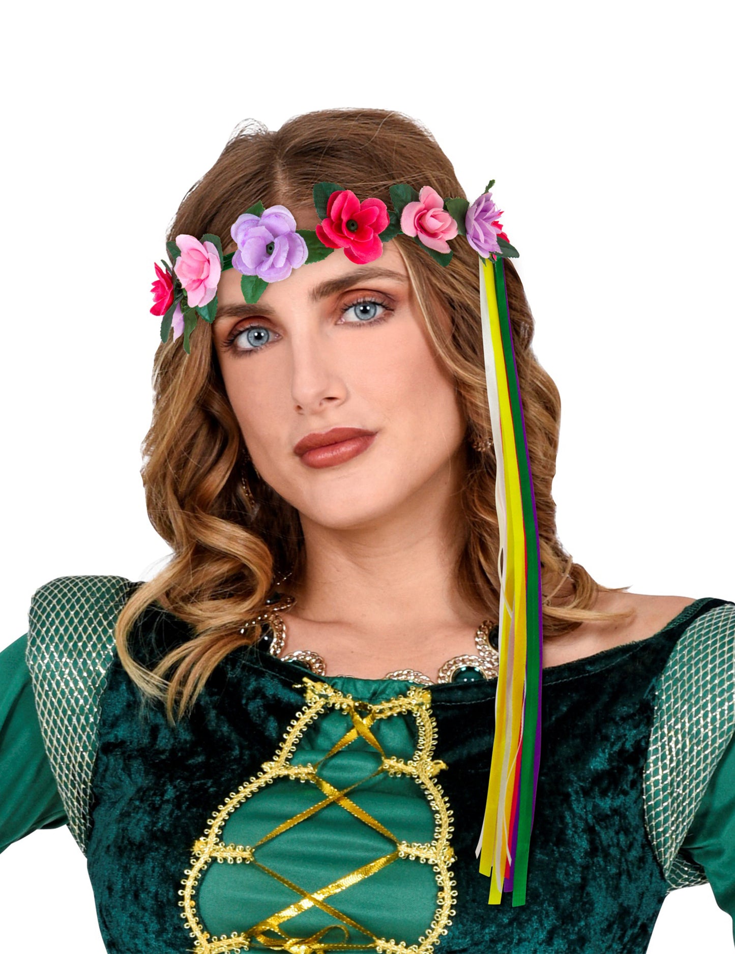 Višebojni cvjetni prsten za vilinu kose