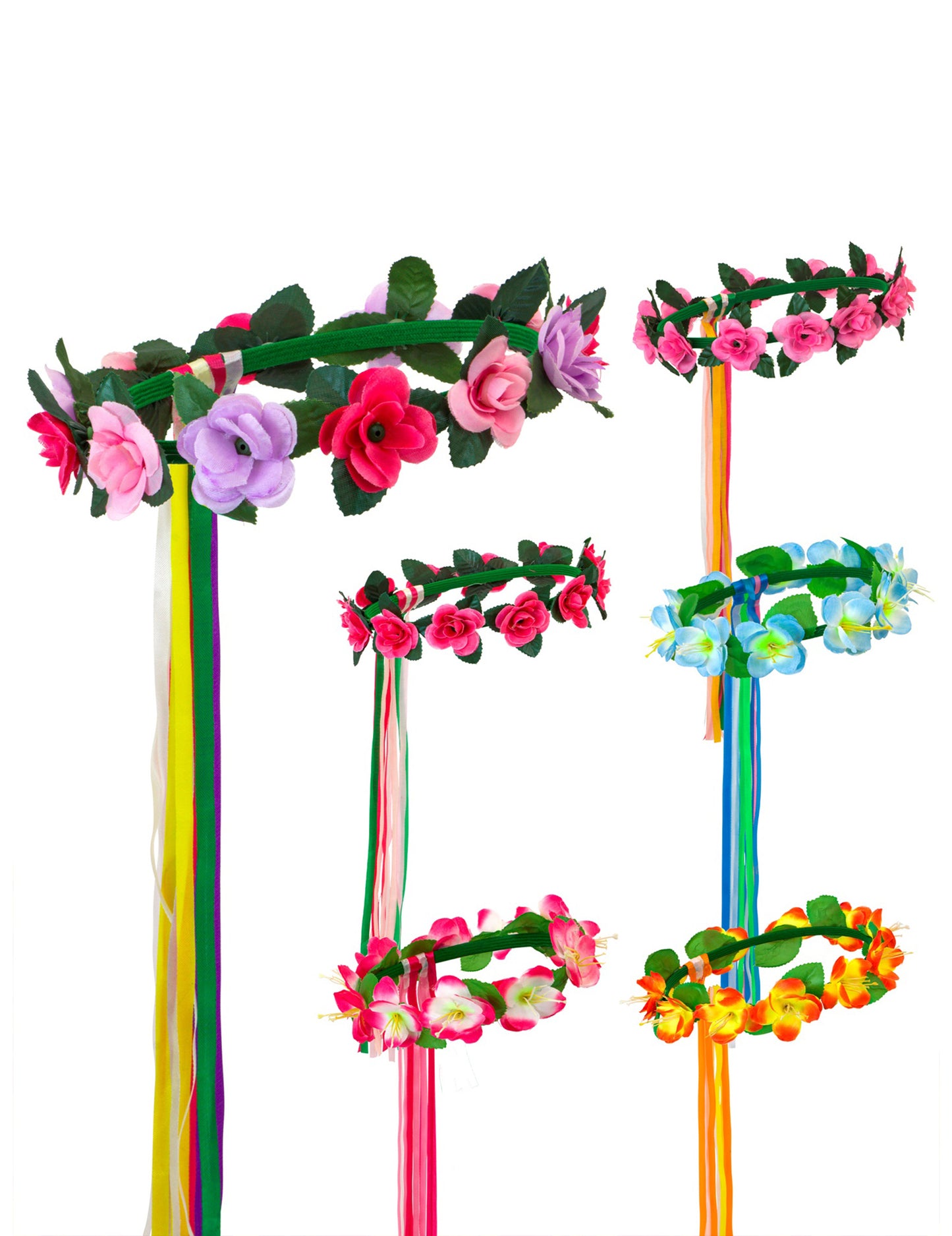 Višebojni cvjetni prsten za vilinu kose