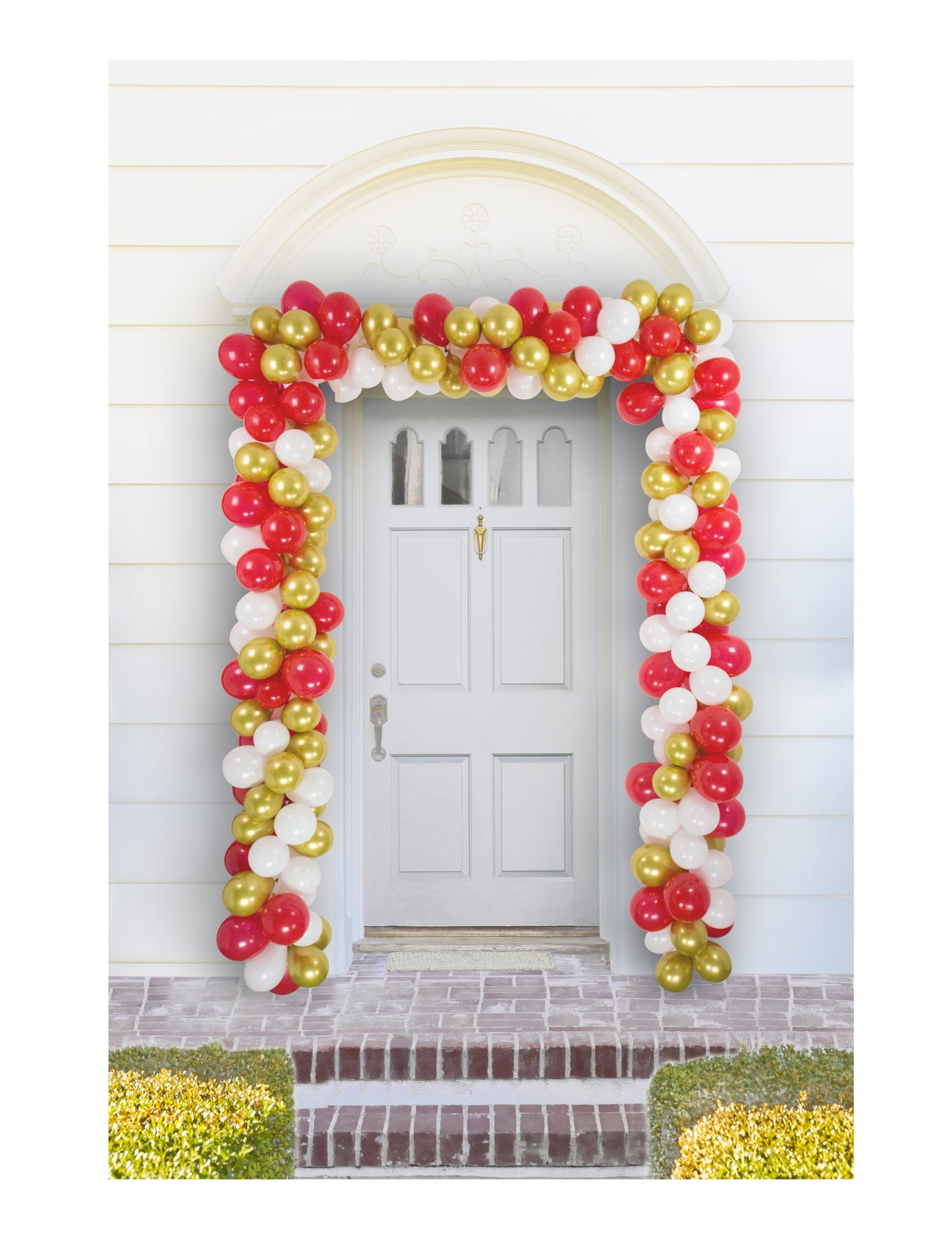 Crveni, bijeli i zlatni luk od balona za ulazna vrata, 240 balona
