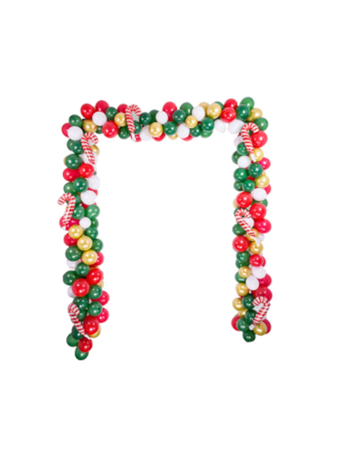 Tradicionalni božićni luk za ulazna vrata, 238 crvenih i zlatnih balona