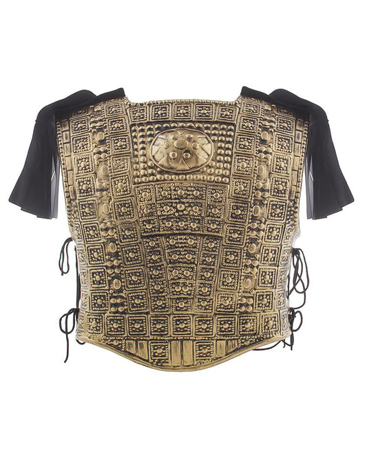 Vue de face du plastron de l'armure de gladiateur pour adulte