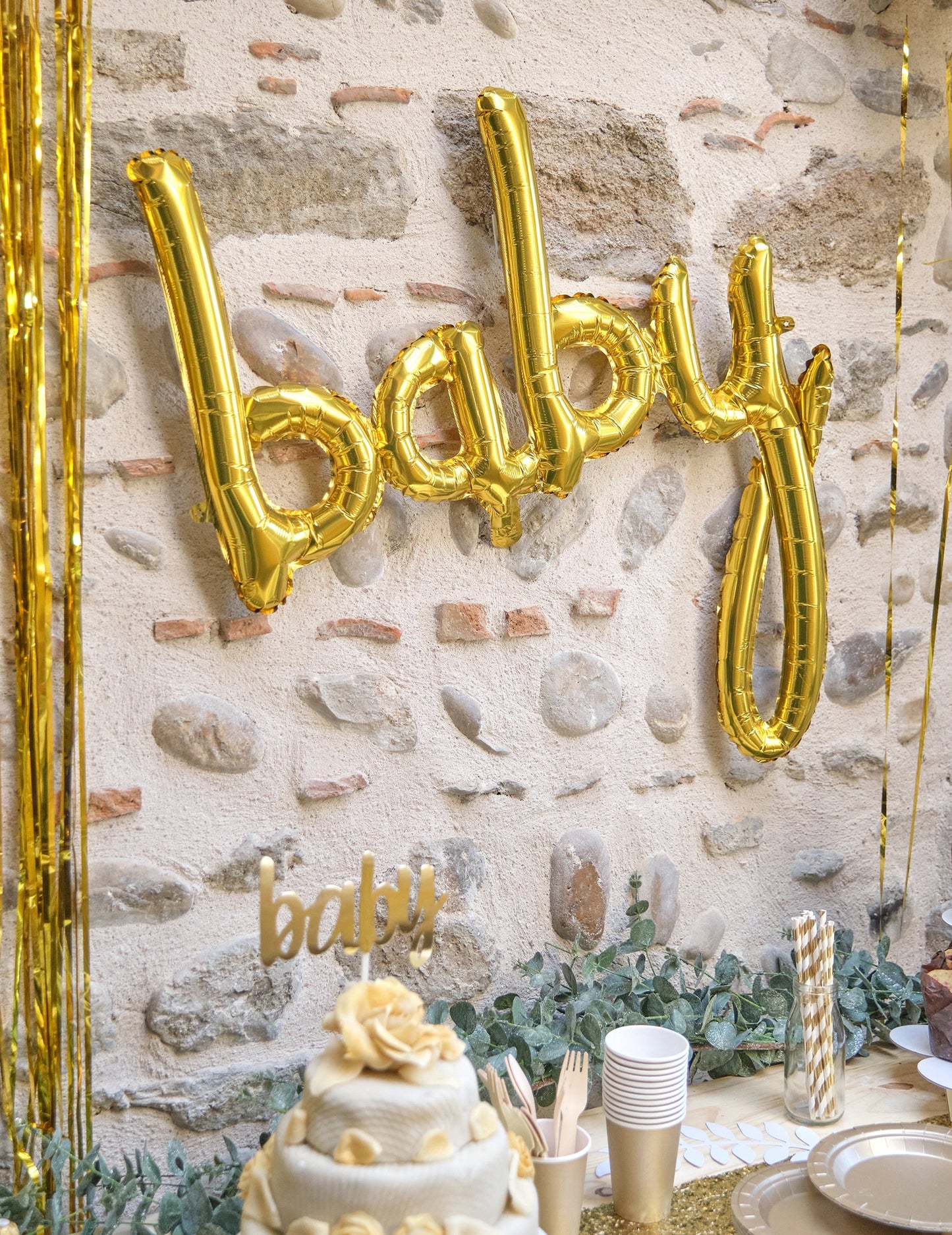 Zlatna dječja aluminijska kugla 73 x 75 cm