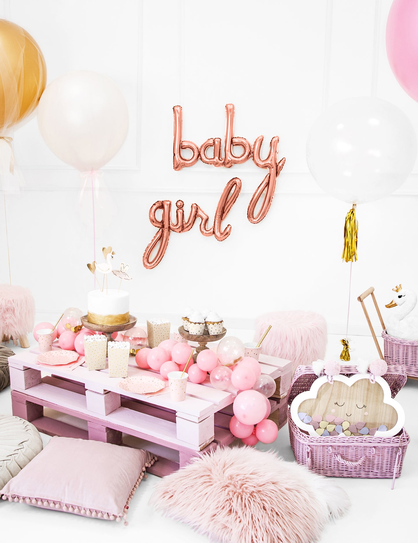 Baby Rose Gold Aluminij balon 73,5 x 75,5 cm