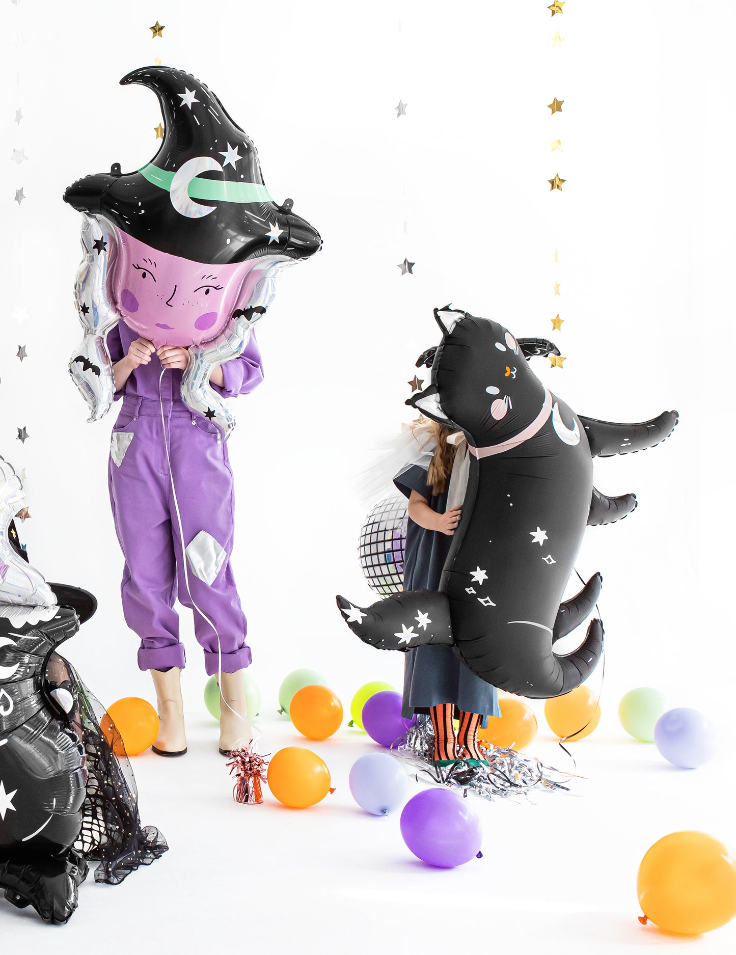 Halloween crna mačka aluminijski balon 96 x 95 cm