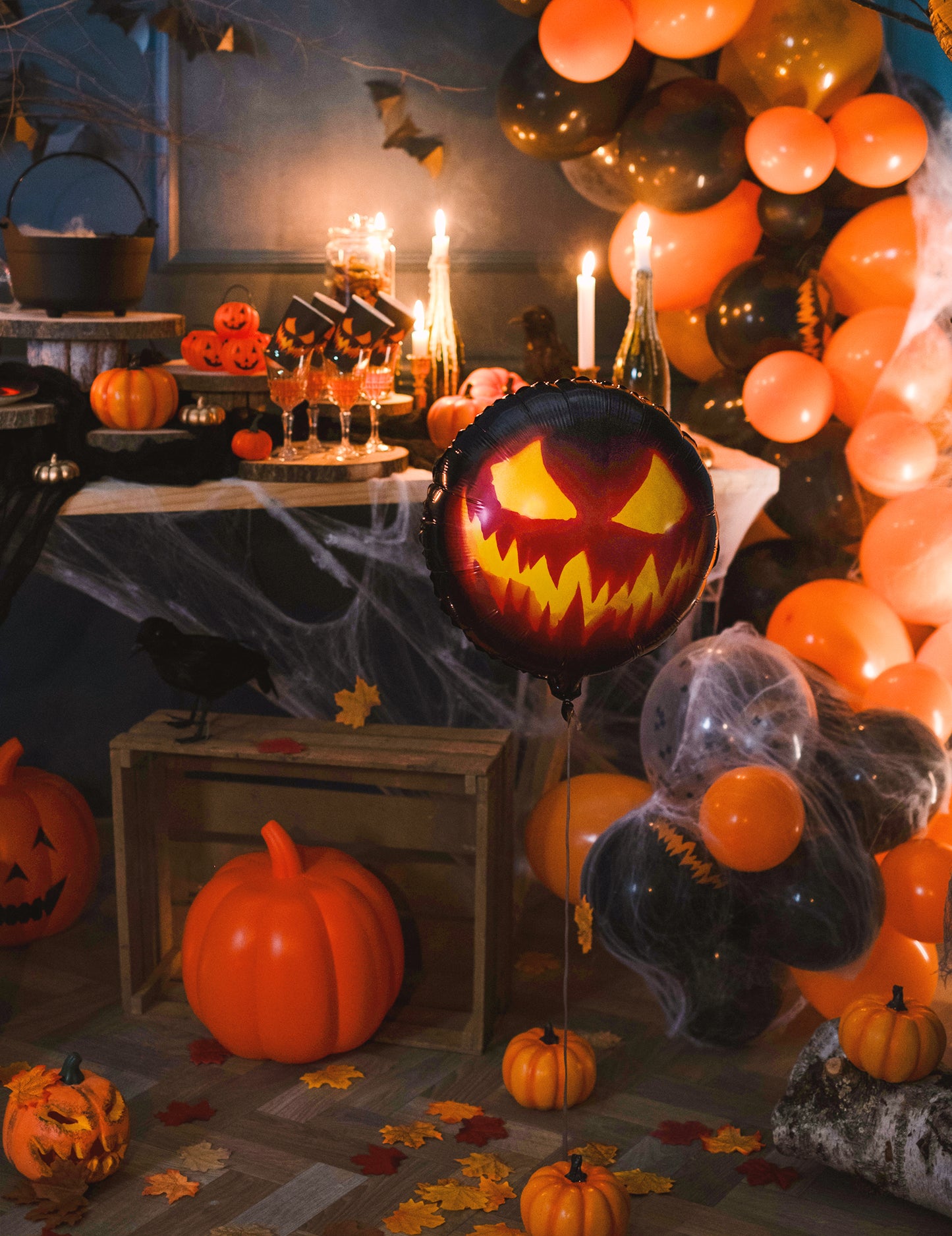 Zastrašujuća aluminijska kugla od bundeve 45 cm