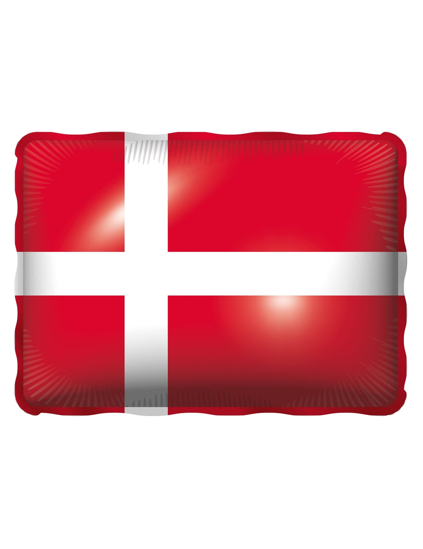 Ballon aluminium drapeau Danemark pour décoration rouge et blanc