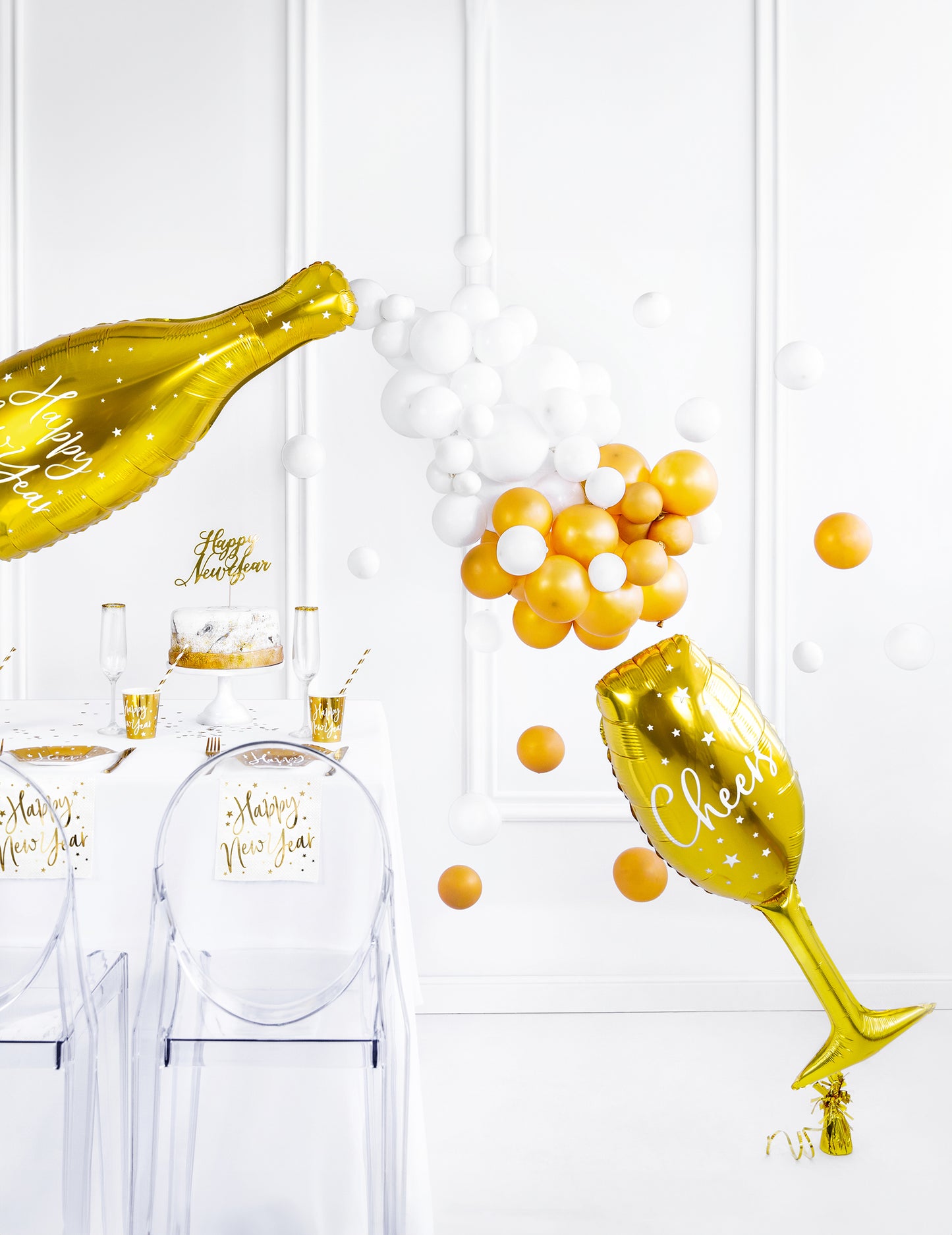 Aluminijski balon Zlatni navijači 28 x 80 cm