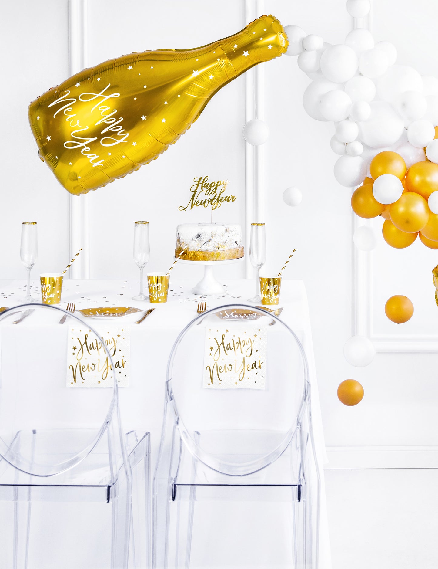 Sretna Nova godina 32x82 cm aluminijski balon