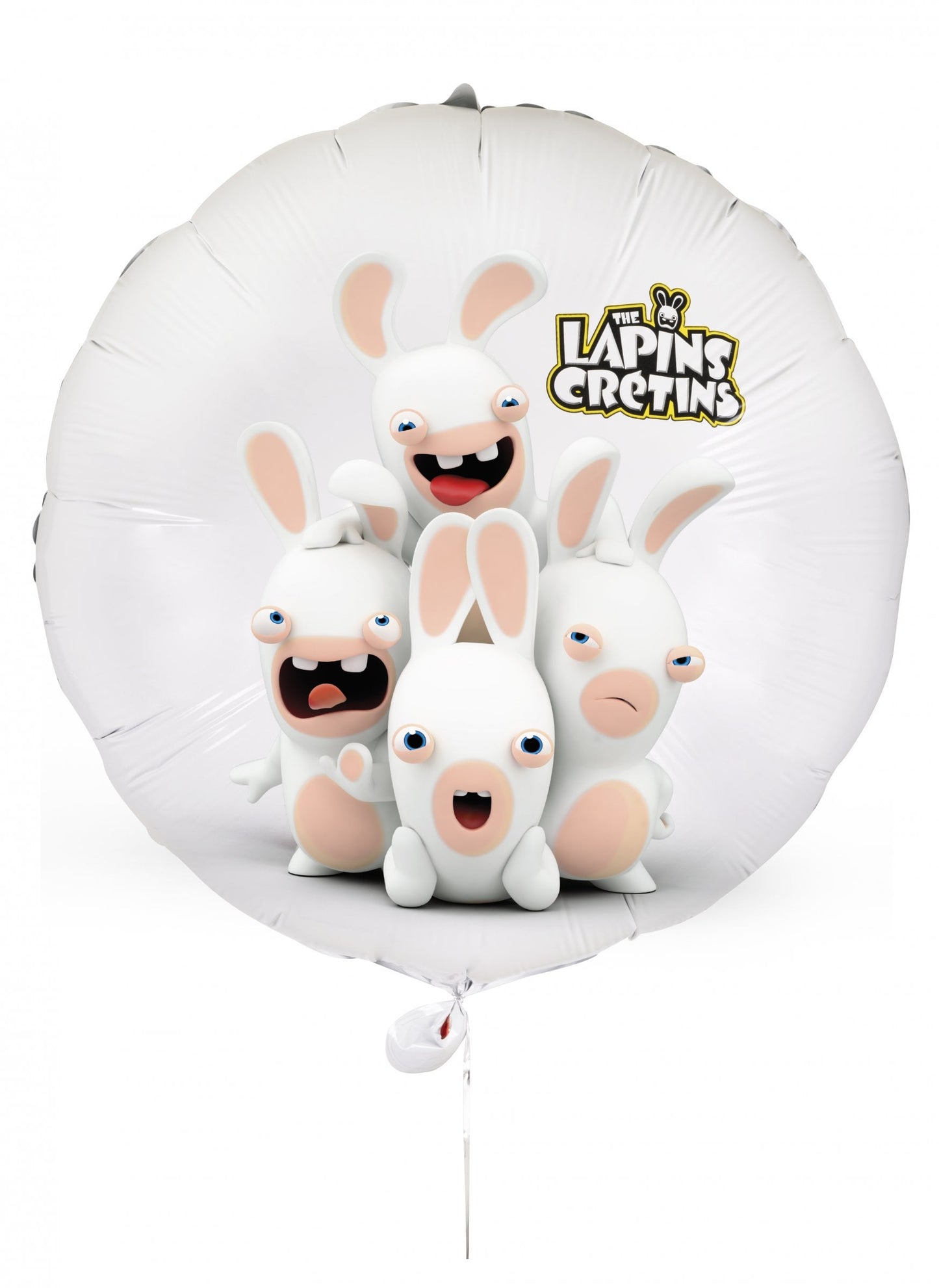 Ballon aluminium Lapins Crétins blanc avec personnages