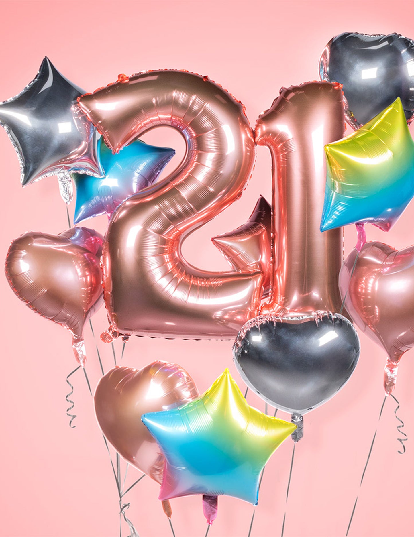 Višebojna zvijezda aluminijska kugla 45 cm