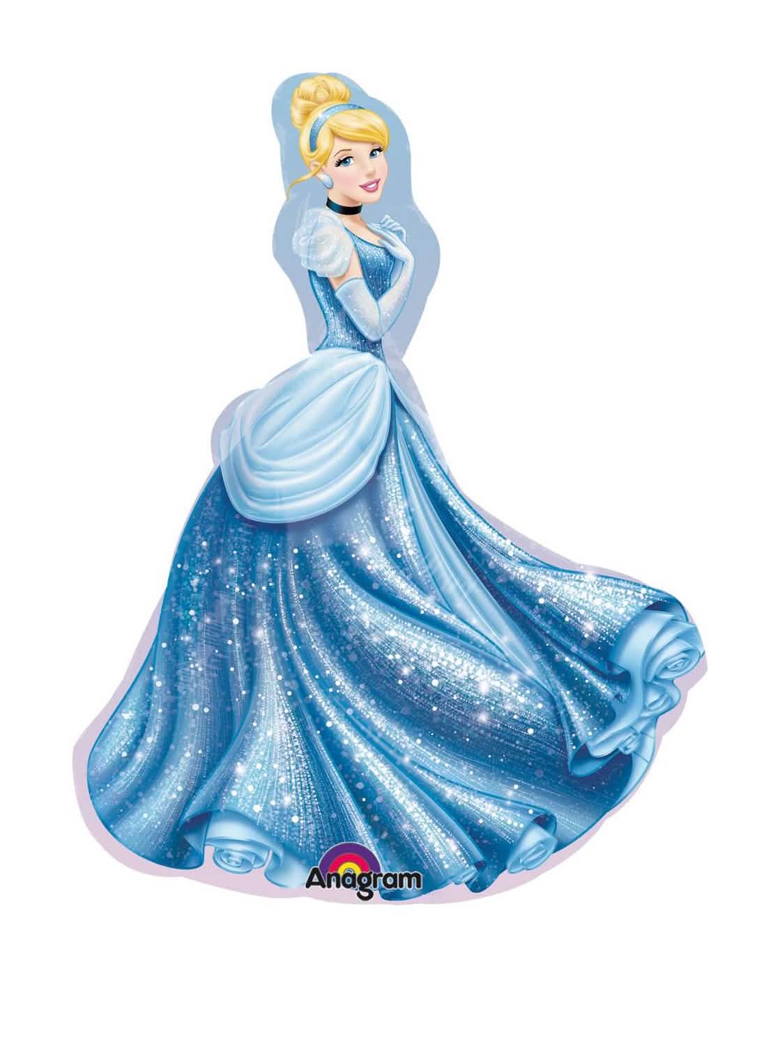 Balon od aluminija Pepeljuga Disney za dijete plavi sa sjajem