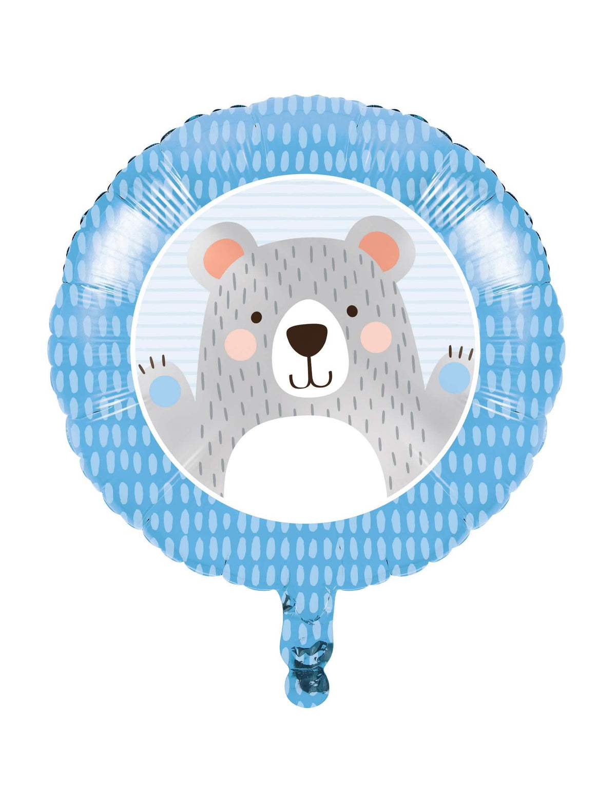 Mali aluminijski balon s medvjedićem siva za baby shower plava