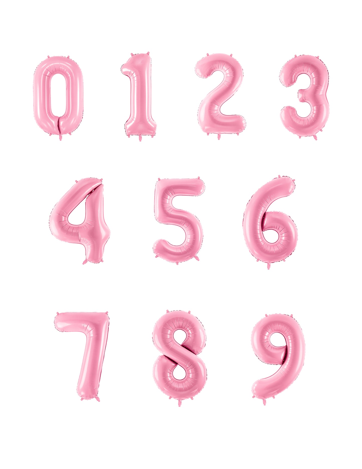 Veliki pastelno ružičasti balon s brojevima 86 cm