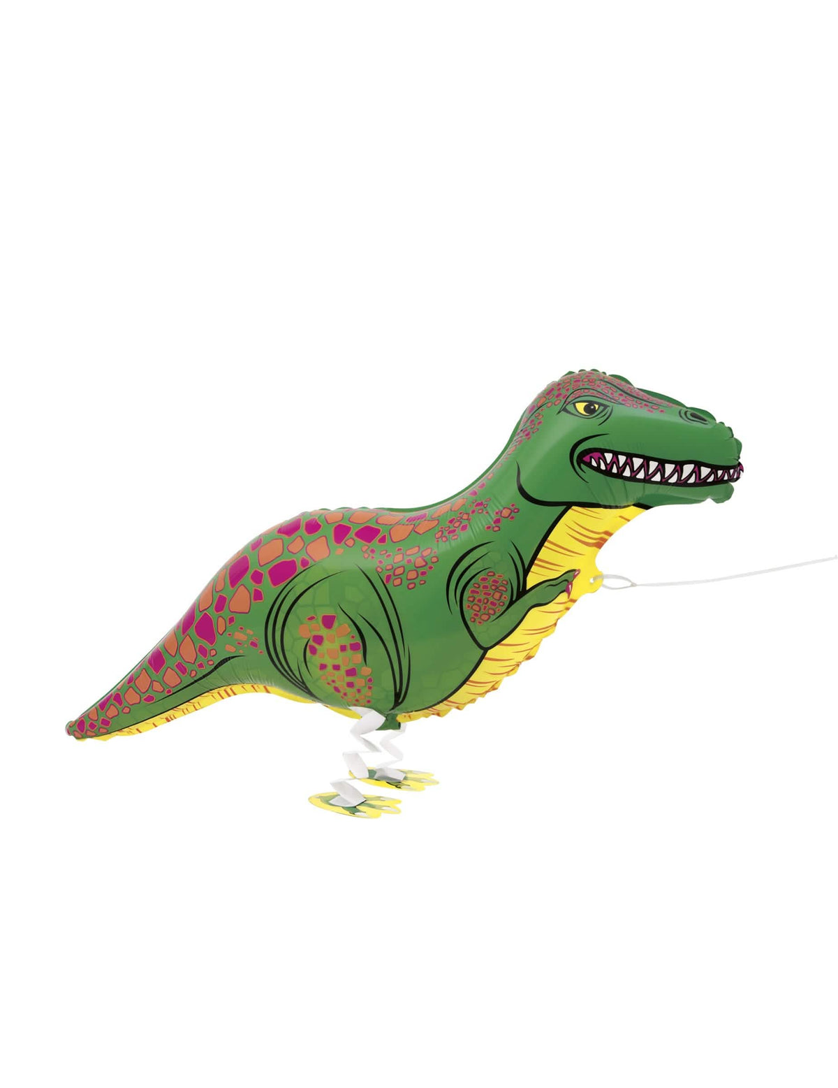 Metalizirani balon T-Rex koji hoda zelena i žuta