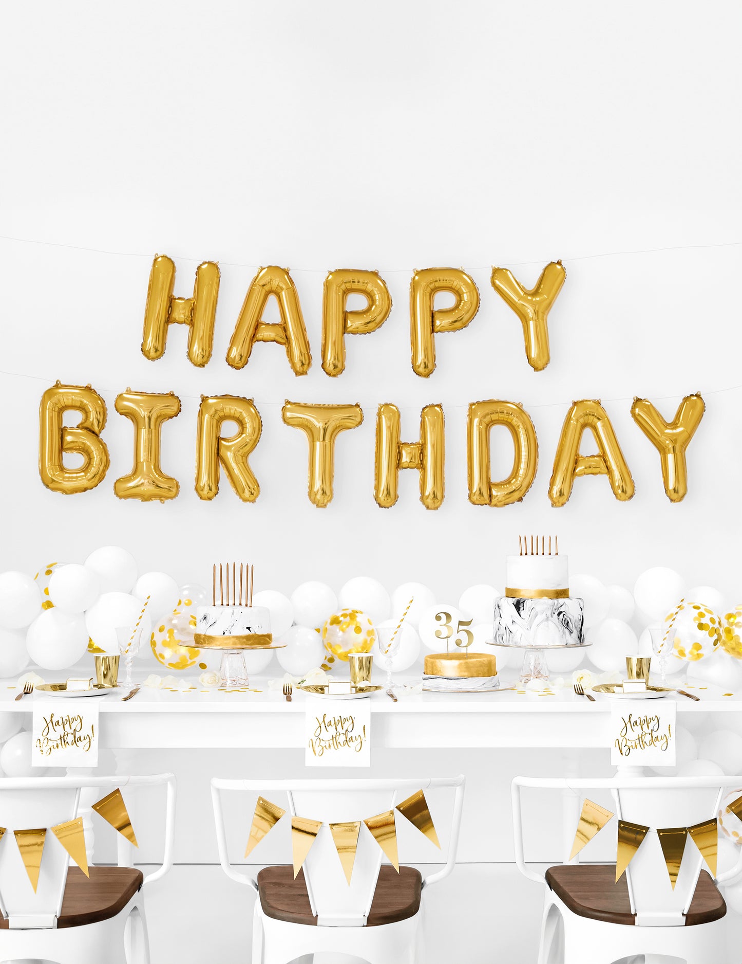 Aluminijski baloni pisma sretan rođendan doré 35 cm