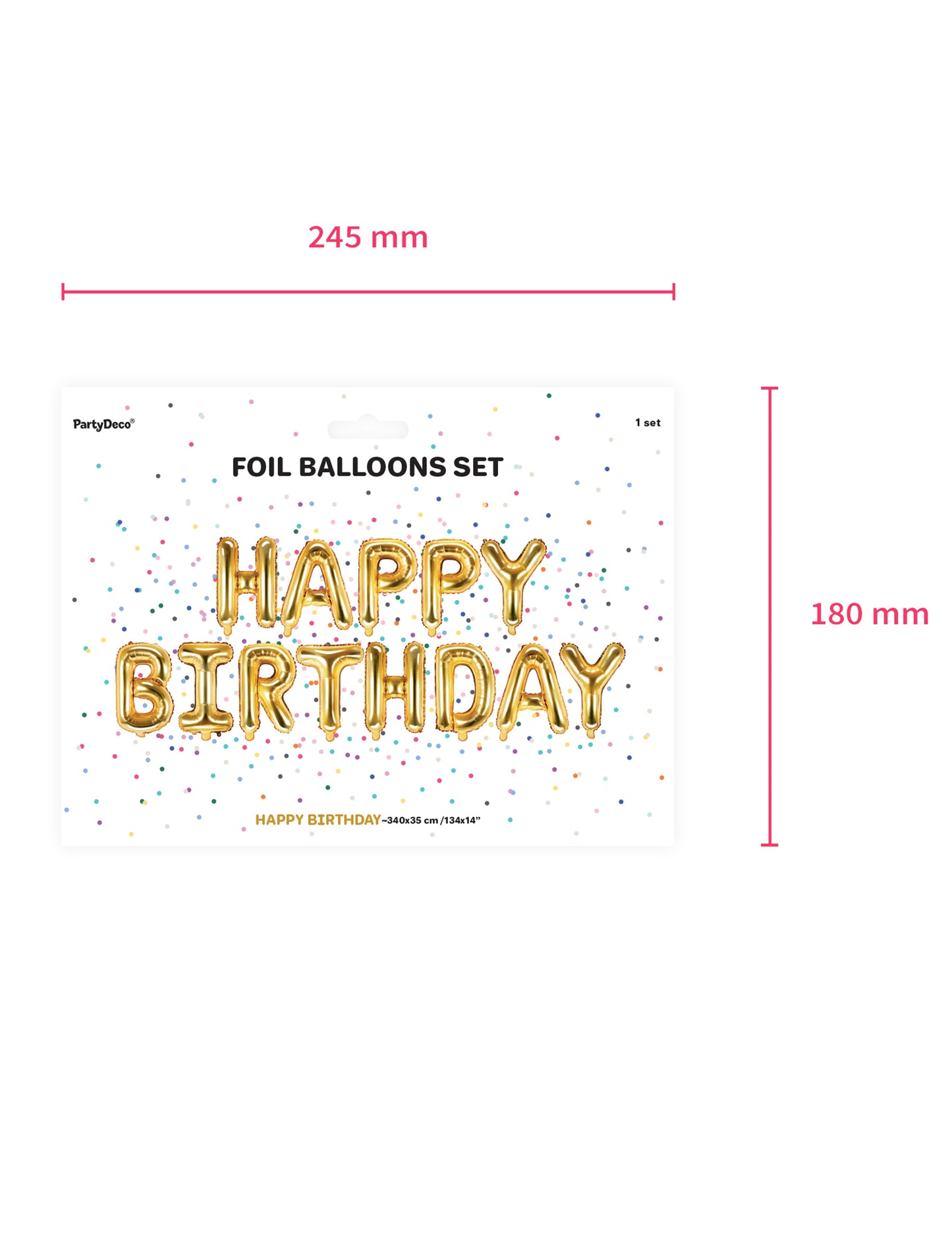 Aluminijski baloni pisma sretan rođendan doré 35 cm