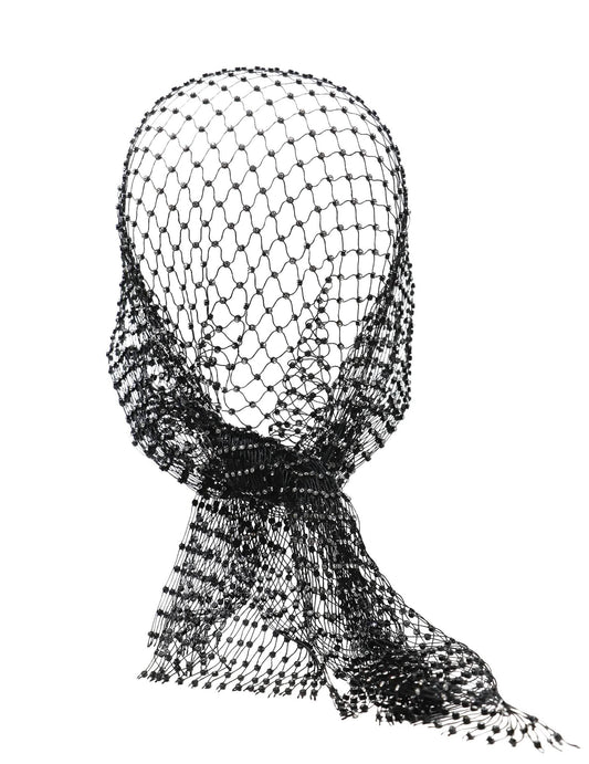 Crna mrežasta bandana sa štrasom za odrasle