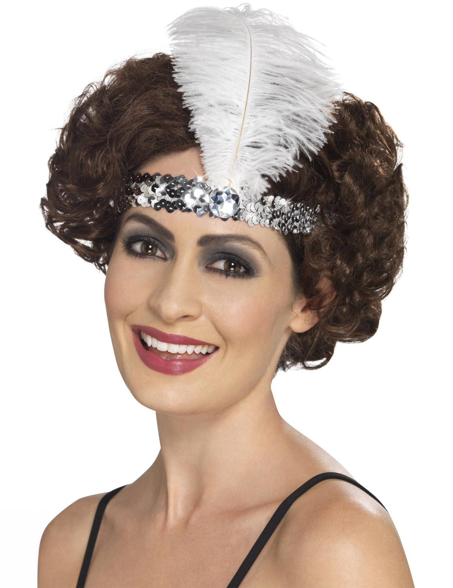 Charleston natpis sa šljokicama i srebrno perje žensko žensko