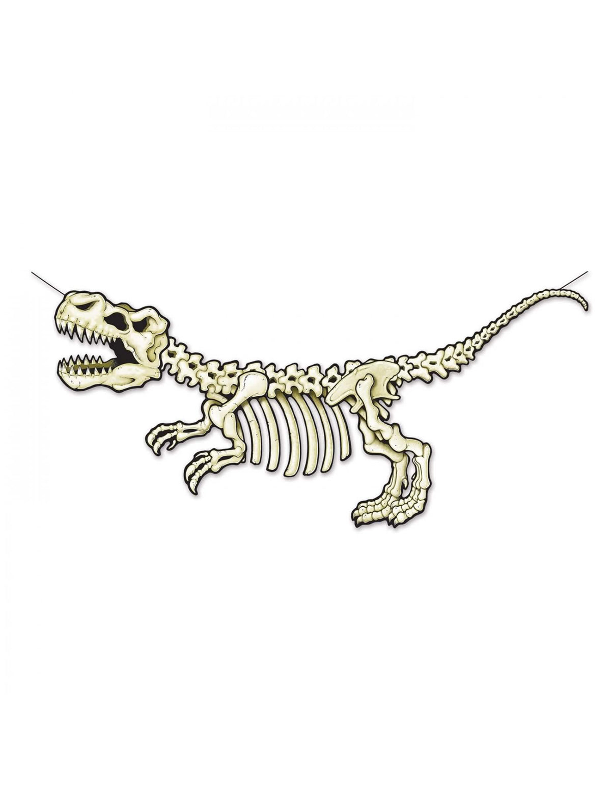 Bannière od kartona skeleta dinosaura za dekoraciju bež i bijela