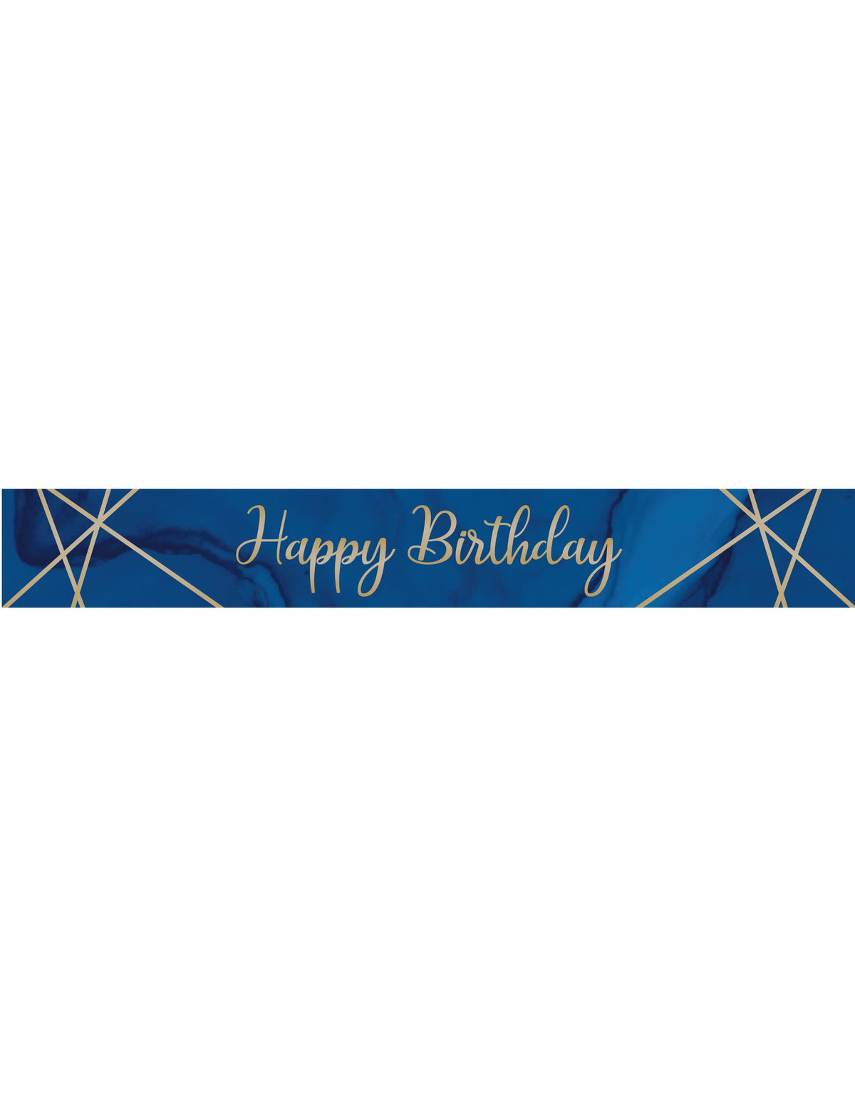 Plastični natpis Happy Birthday za plavu i zlatnu mramornu zabavu