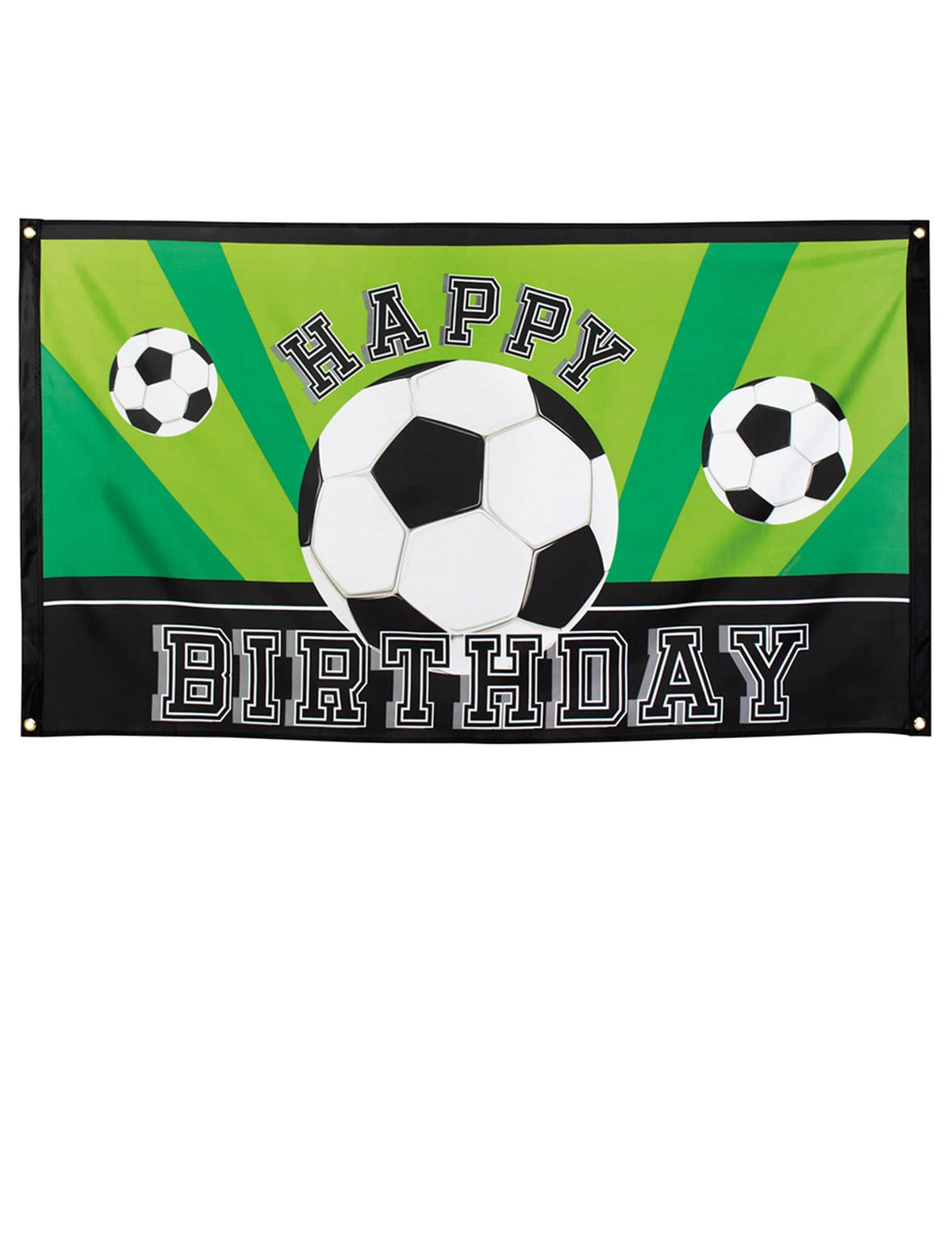 Zelena i crna Happy birthday Foot party zastava za rođendan s nogometnim balonima