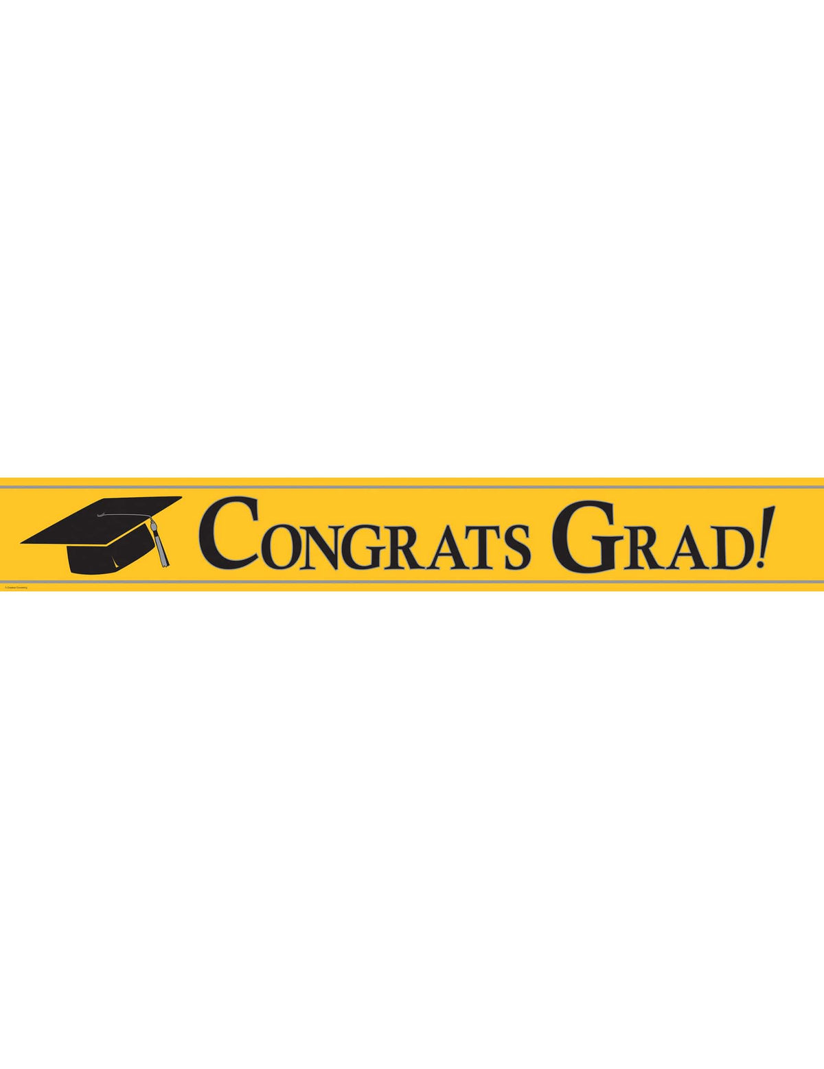 Metalni natpis Congrats Grad za dodjelu diplome žuta s crna diplomskim šeširom