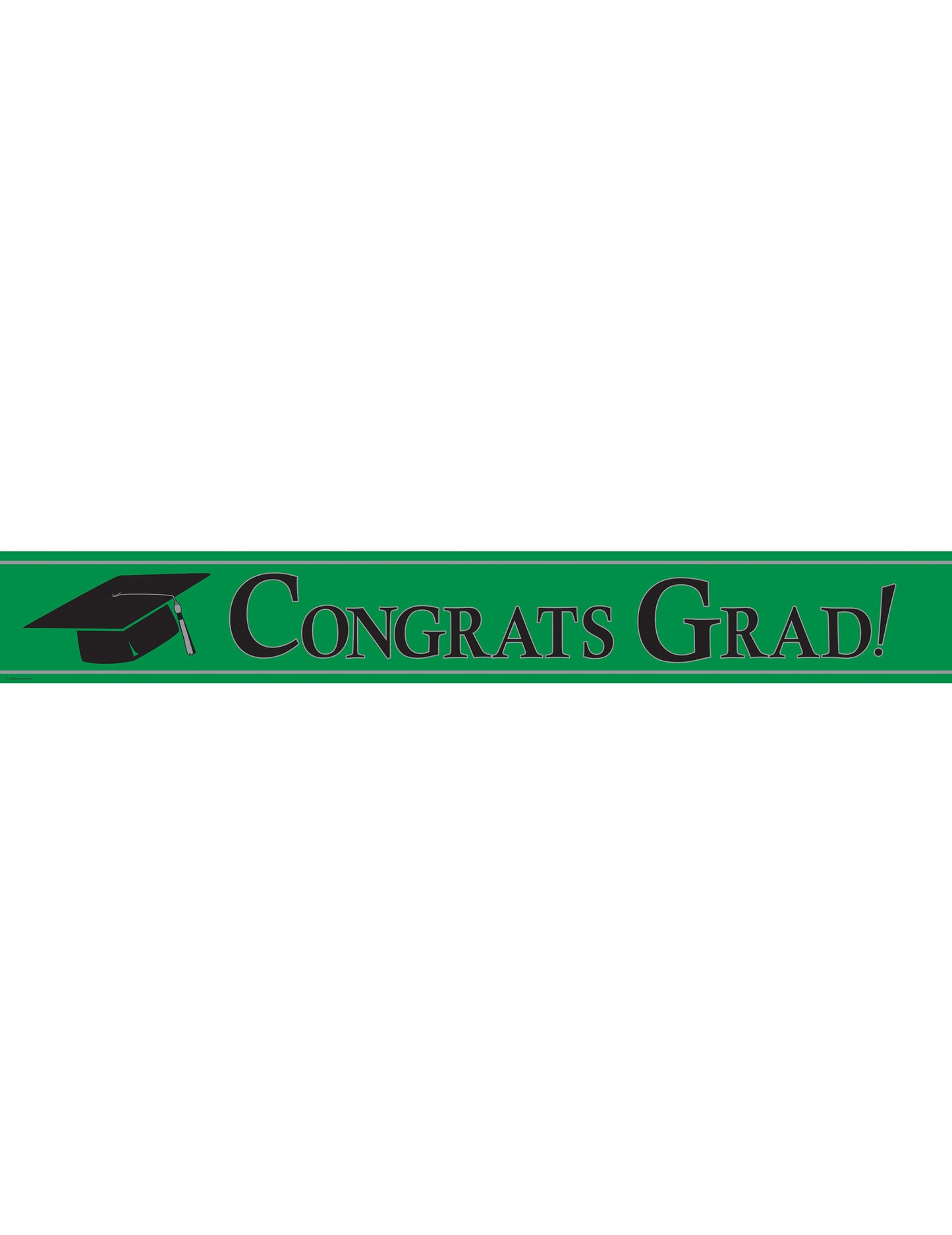 Bannière métallique Congrats Grad pour remise de diplôme vert