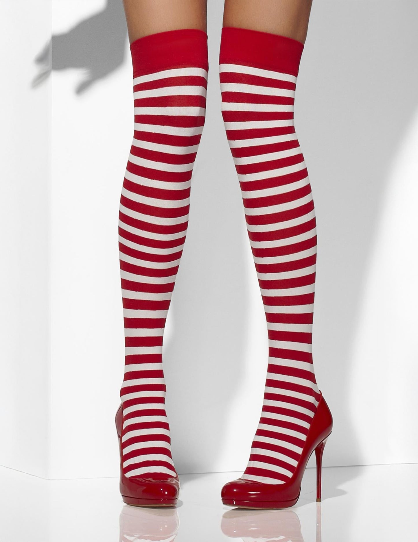 Ženske bijele i crvene prugaste čarape