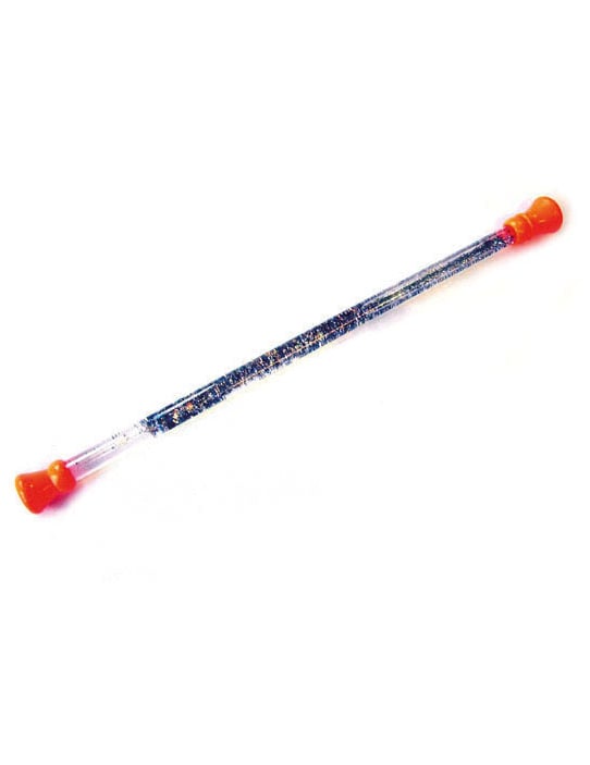 Baton de majorette pour enfant pailleté argenté et orange