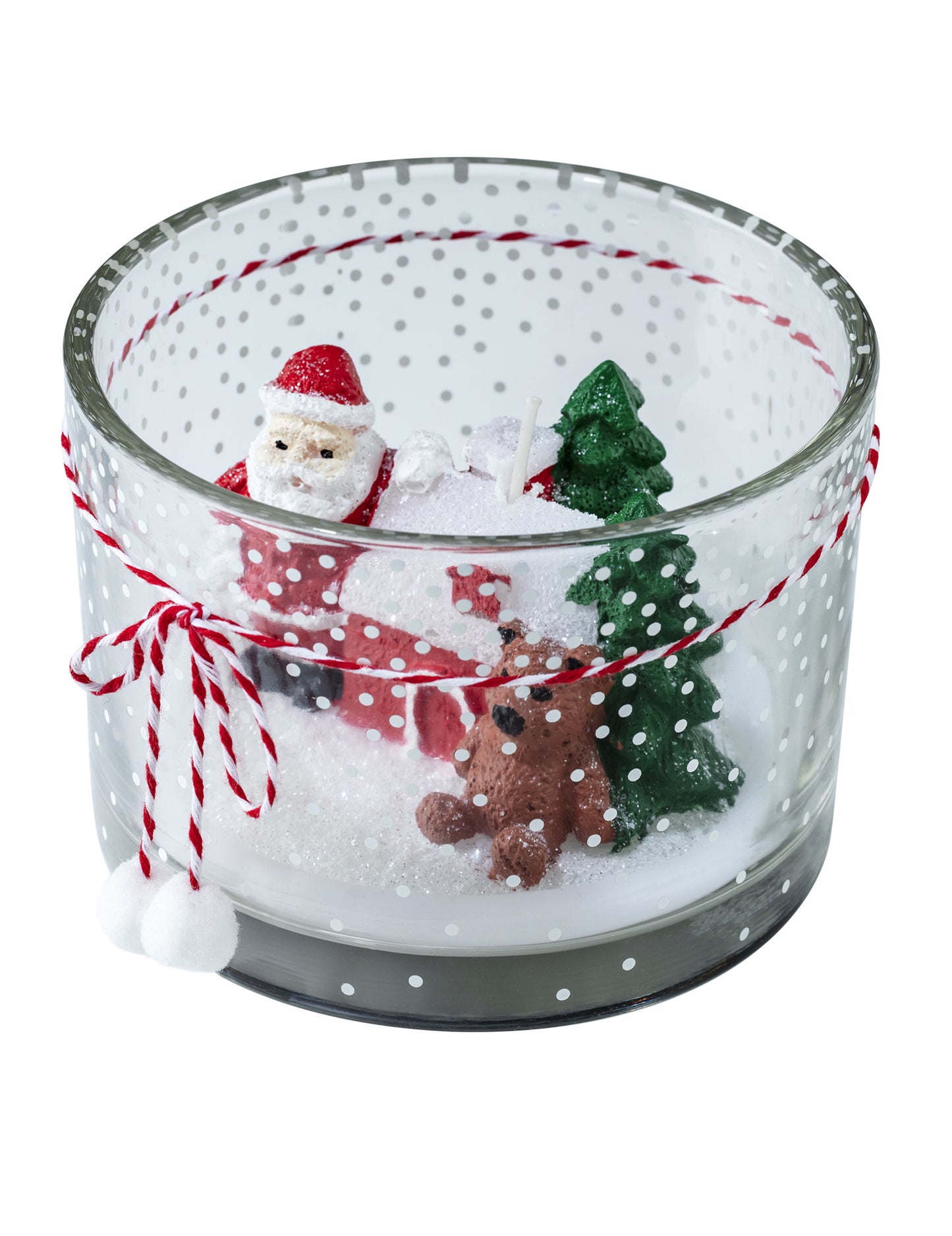 Božićna svijeća u obliku pejzaža 130g u ukrašenom staklu