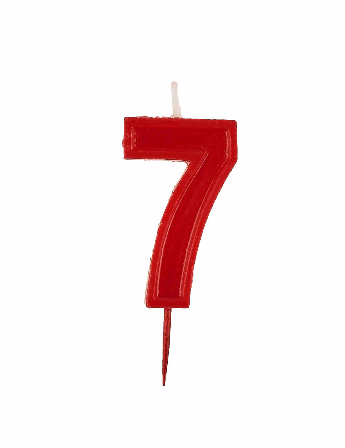 Bougie chiffre 7 anniversaire rouge brillante