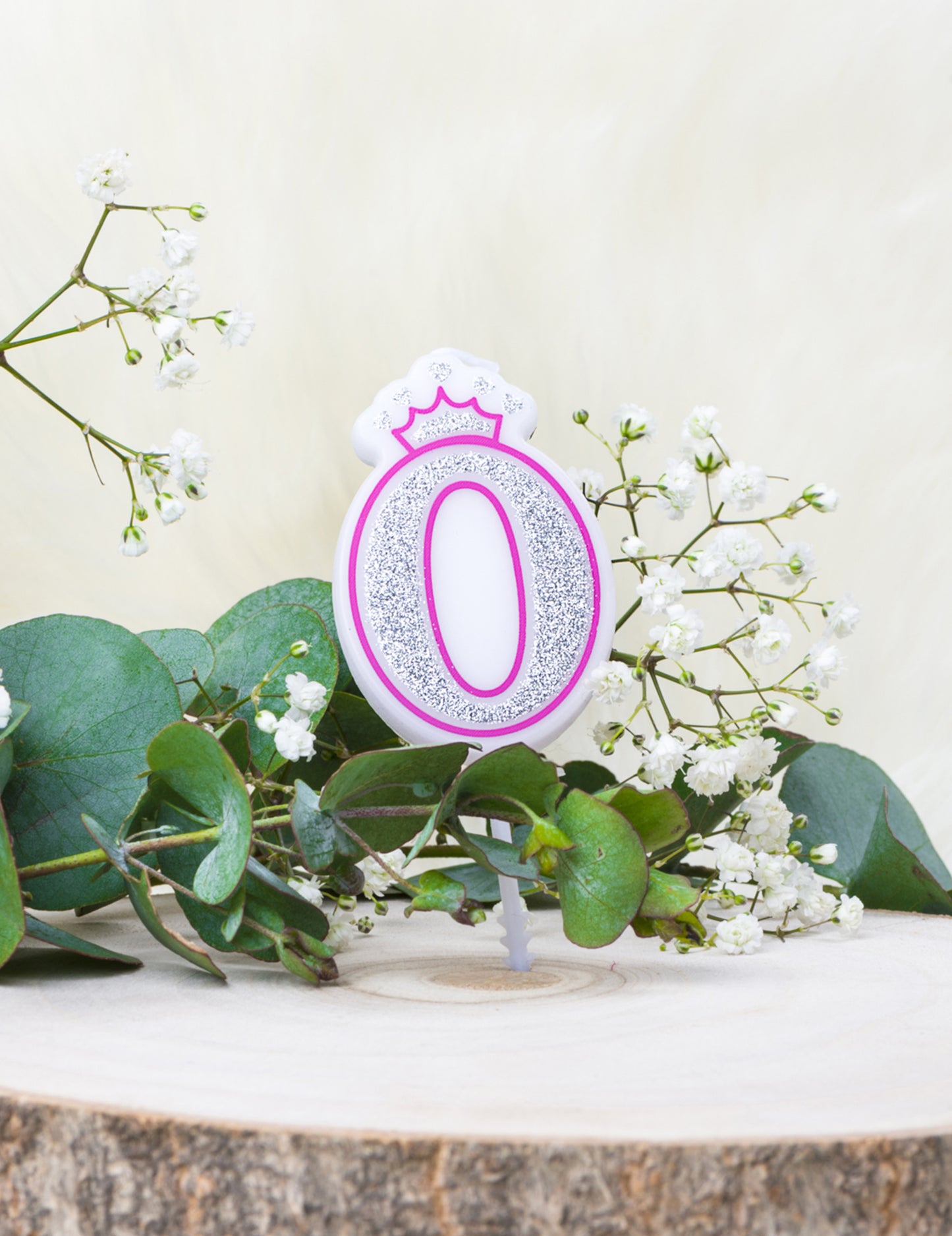 Svijeća za rođendan princeze broj 0 5.8 cm s krunom