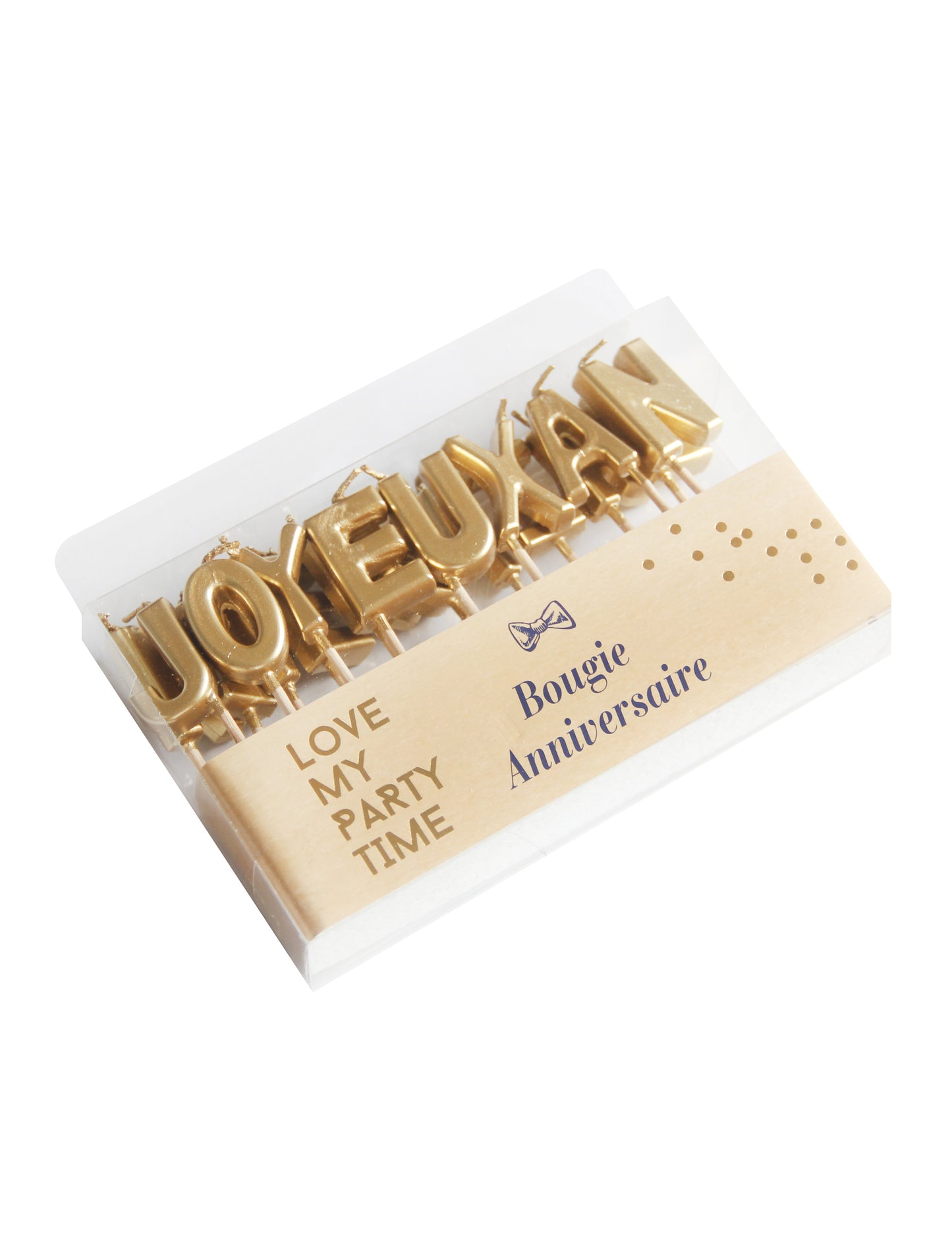 Metalik zlatna svijeća za sretan rođendan 2,5 cm, lot od 18