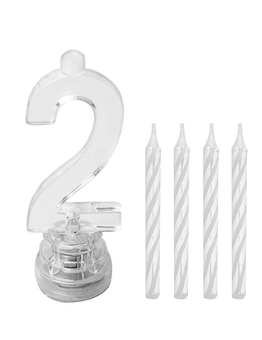 Détail des bougies fournies avec la bougie lumineuse LED chiffre 2