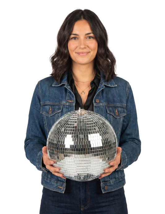 Srebrna disco kugla - L 30 cm
